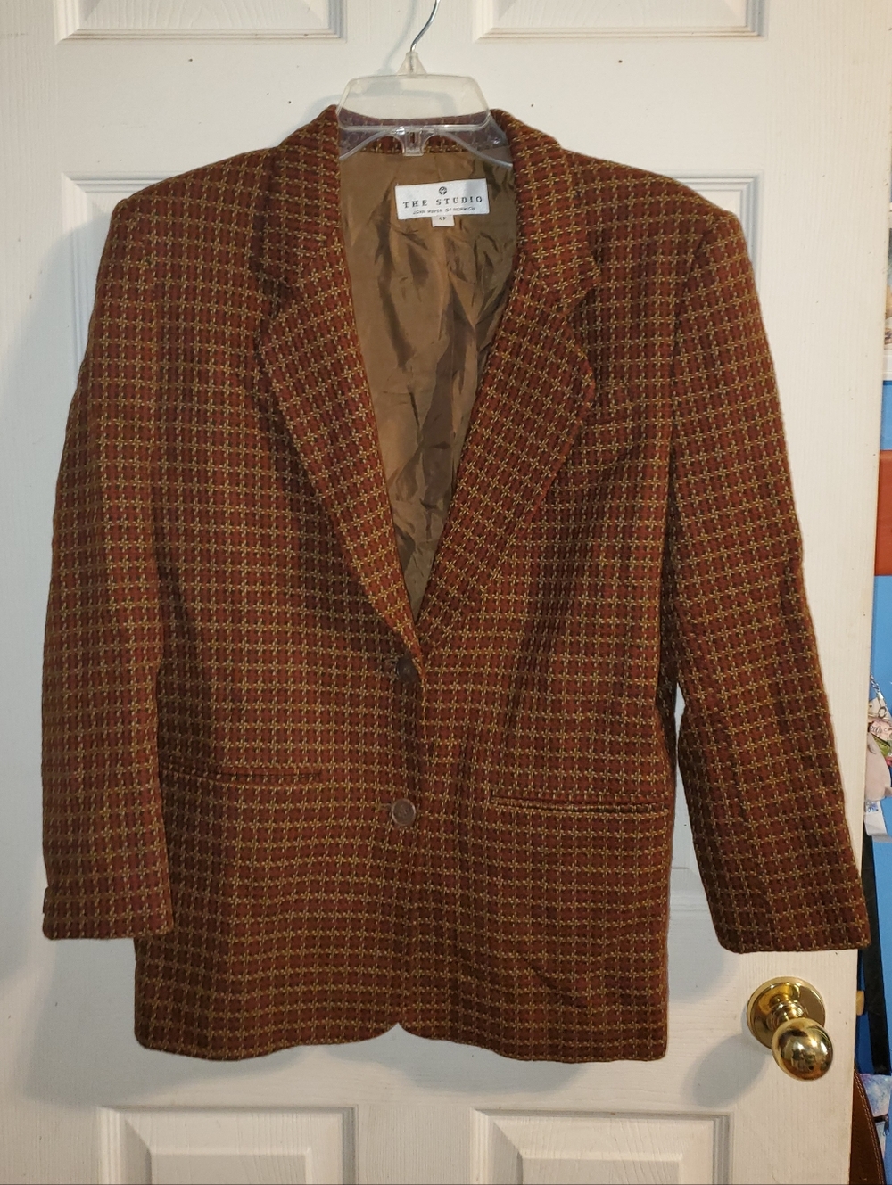 Vintage John Meyer Of Norwich The Studio Petite Autumnal Plaid Wool Blazer